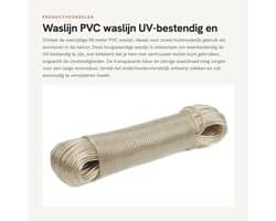 Waslijn 50 Meter - UV-bestendig - Stabiele Staaldraad - Onderhoudsvriendelijk - Reiswaslijn - Transparant PVC - Wasdraad