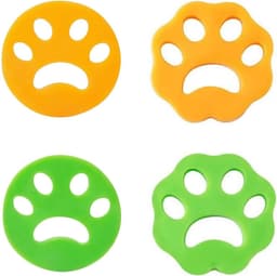 SnelShoppen - Set van 4 Dierenharen Verwijderaars voor Wasmachine - 2 Groene + 2 Gele Haarvangers - Cirkel en Bloem Vorm - Herbruikbaar en Effectief v — thumbnail 1