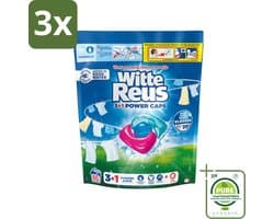 3 x Witte Reus - 3+1 Power Caps - Witte Was - 65 Wasbeurten - Grootverpakking - Wascapsules - Wit Wasgoed - Wasmiddel - Vlekkenverwijderaar - Energiezuinig Wassen
