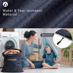 Waszakken, Reizen Waszak Vuile Kleding Organizer | Ritssluiting, Machine Wasbare Waterdichte Waszak, Zwemmen, Yoga, Badpak, Workout, Koffer, Natte Zak, Marineblauw — thumbnail 2