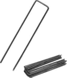 SnelShoppen - 100 x Flat Head Grondankers voor Onkruiddoek en Tuintegels, Carbon Staal, 150 x 25 x 2.7 mm, Ideaal voor Tuin, Camping en Fencing — thumbnail 1