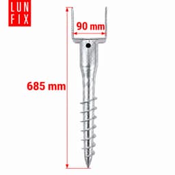 LUN FIX - Paalsteun U - 90x90 mm - grondanker voor inschroeven 685 mm - 1 stuk — thumbnail 2