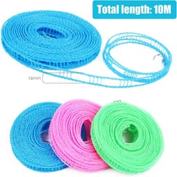 Windproof Non-Slip Clothesline, Pack of 3, 10 m, Camping Accessories, Outdoor for Garden, Travel, Holiday, Motorhome - ShopVlot — thumbnail 4