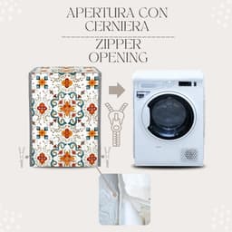 Wasmachine- en drogerhoes voor binnen, waterdichte hoes met ritssluiting, stofbescherming, voor gebruik binnenshuis, 60 x 60 x 80 cm — thumbnail 5