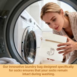 waszakken voor sokken 3 stuks – net mesh waszakken met rits – fijnwas zakken voor wasmachine – wit – beschermt sokken en delicate kleding tijdens het wassen — thumbnail 5
