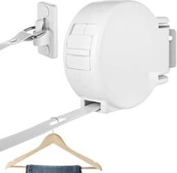 Wand Waslijn - Intrekbare Lijn - Kleding Drogen - Ruimtebesparend Ontwerp - 4.2 Meter - Wit — thumbnail 1