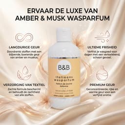 SnelShoppen - B&B Italiaans Wasparfum Amber & Musk 250ml - Luxe Geurversterker voor Was, Langdurige Warme Ambra Musk Geur, Ideaal voor Textiel, Tot 25 — thumbnail 2