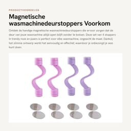 Wasmachinedeurstoppers - Magnetische Deurbuffer - Deurvastzetter - Kunststof - Pakket van 4 - 10x2cm - Deurstopper — thumbnail 1