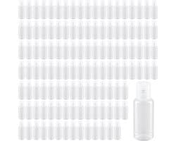 120 stuks kleine reisflessen om te vullen, 30 ml, transparante kunststof flessen met klapdeksel, herbruikbare lege knijpflessen voor reizen, shampoo-lotion