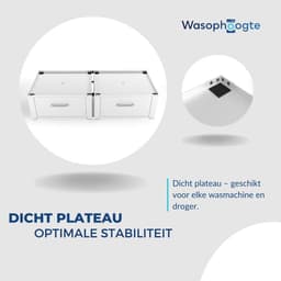 Wasmachine verhoger - Onderstel met lade - Comfortabel Wassen - Gereedschapsloze Montage - 31cm Hoog - Wit — thumbnail 3
