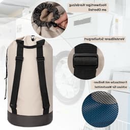 Grote Waterdichte Waszak van 90L, Vouwbare Wasverzamelaar met Verstelbare Schouderbanden voor College en Thuisgebruik — thumbnail 2