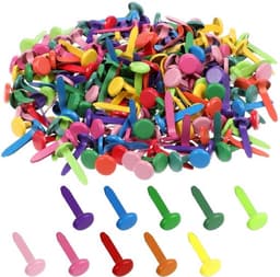 Patroonzakklemmen 200 stuks - Ronde kopklemmen - Metalen briefklemmen - Veelkleurig - Voor school/kantoor/scrapbooking - Hoogwaardig ijzer - Brads — thumbnail 1
