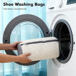 2-in-1 Schoenwaszak voor de Wasmachine, Herbruikbare Waszak voor Schoenen met Rits en 360° Reiniging voor Efficiënte Schoonmaak van Sportschoenen en Leren Schoenen — thumbnail 5