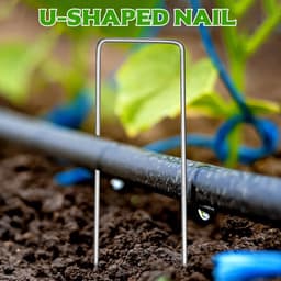 Grondankers U-vormig - Tuinhaken Worteldoek - Tuin Vastzetten - Gegalvaniseerd Staal - 50 stuks - Zilver — thumbnail 4