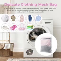 Wasnet 30 x 40 cm - Waszak met rits - Voor sweaters, shirts, ondergoed - SnelShoppen — thumbnail 5