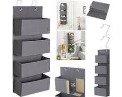 Merkloos Merloos Deur Organizer met 4 Vakken - Grijs, 100cm Hoog