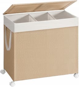 Merkloos Markless Wasbox met deksel en 3 vakken - 140L, verrijdbaar — thumbnail 1