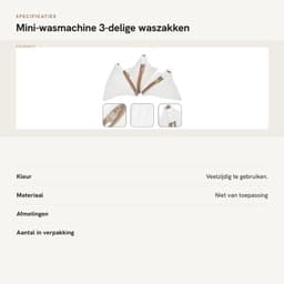 Waszakken 3-delig - Mini Waszakken - Ruimtebesparend Ontwerp - Voorkomt Schade - Robuuste Constructie - Voor Wasmachine - Wasnet — thumbnail 3