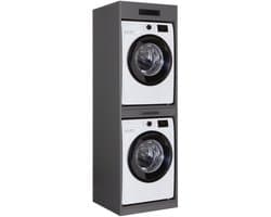 Interlink Lifestyle Studio Flow Wasmachinekast voor Wasmachine en Droogkast - antraciet - Uitschuifbaar Werkblad - 67 x 68 x 208 cm