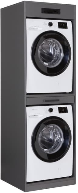 Interlink Lifestyle Studio Flow Wasmachinekast voor Wasmachine en Droogkast - antraciet - Uitschuifbaar Werkblad - 67 x 68 x 208 cm — thumbnail 1