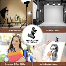 SnelShoppen - 8 Stuks Spring Clips Fotografie Achtergrond, Robuuste metalen klemmen met rubberen beschermhoes, Non-slip clips voor achtergronddrager, — thumbnail 4