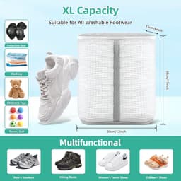 XL Schoenwaszak voor Sneakers en Schoenen met Extra Reinigingsvak en Versterkte Ritssluiting, Ideaal voor Was en Onderhoud van Schoeisel — thumbnail 5