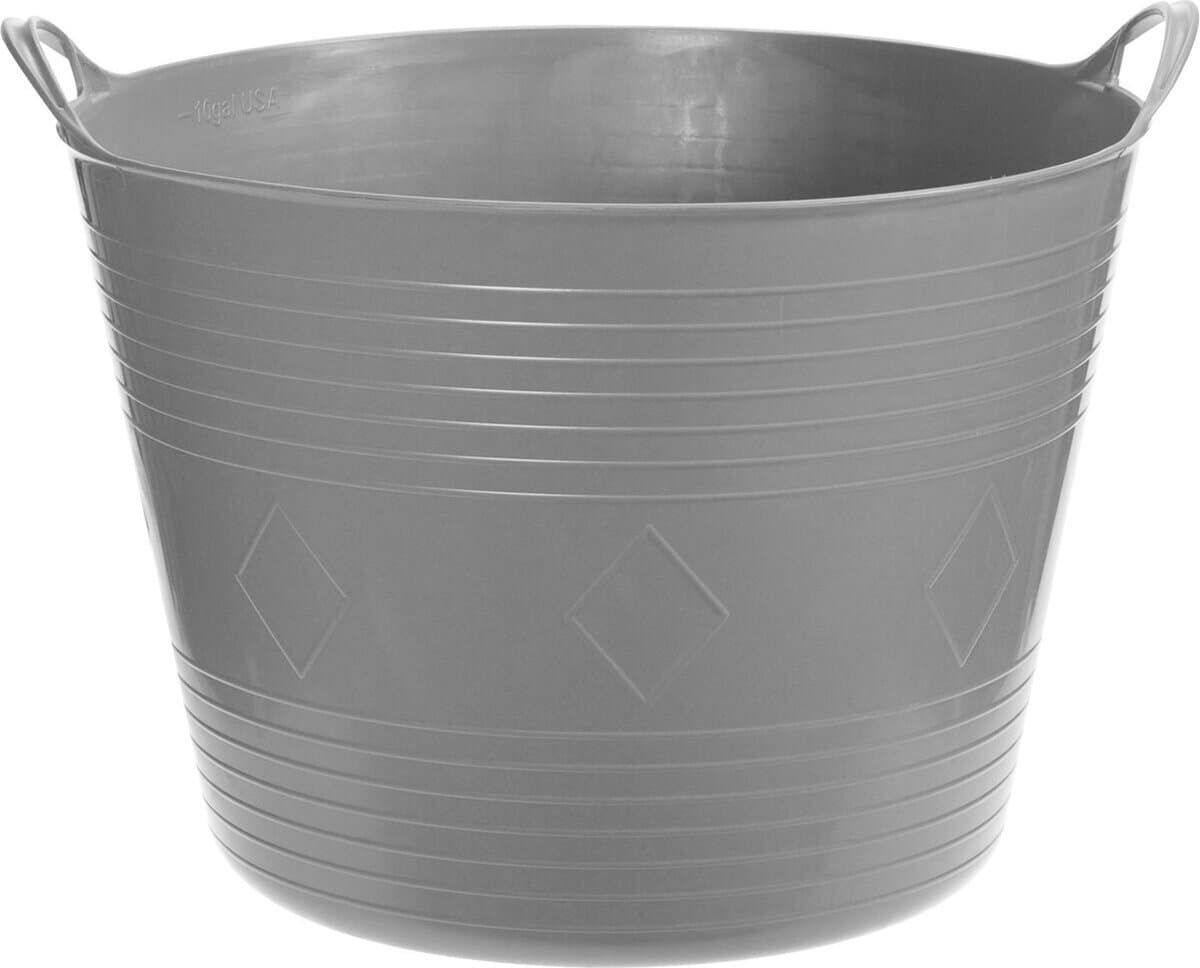 Flexibele kuip - grijs - 40 liter - met handvatten - 45 cm - kunststof - emmer - wasmand — afbeelding 1
