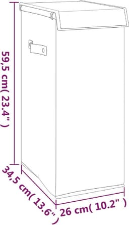 vidaXL - Wasmand - inklapbaar - 26x34,5x59,5 - cm - kunstlinnen - grijs — thumbnail 2