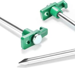 24x stalen haringen - lange en stevige haringen met plastic houder - rotsachtige haringen voor kamperen en buitenshuis - ideaal voor normale en harde grond — thumbnail 4