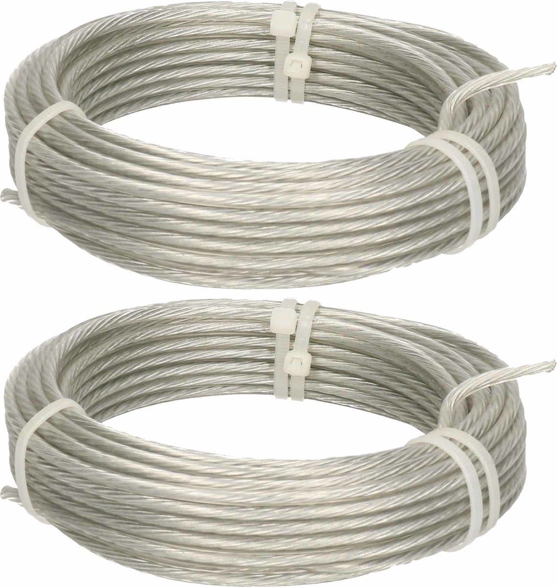 Waslijndraad - 2x - staal - transparant - 10M - drooglijn voor wasgoed - waslijn / waslijnen — afbeelding 1