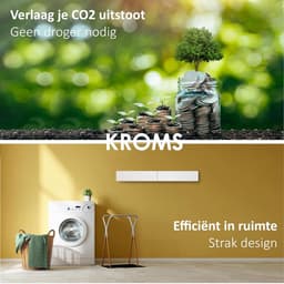 Full Color Wit 80 cm - 4m Drooglengte - Incl. Boormal - Inklapbaar en Uitklapbaar - Hangend en Ophangbaar Wasmachine rek — thumbnail 4