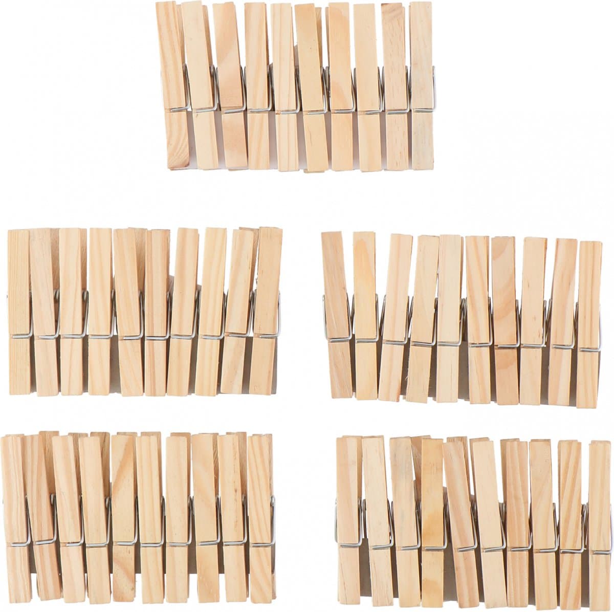 Lifetime Houten Wasknijpers - 100 Stuks - Sterk en Duurzaam voor Dagelijks Gebruik - Geschikt voor Alle Soorten Wasgoed - Milieuvriendelijk - 7,2x0,9x1,4 cm - Bruin — afbeelding 1