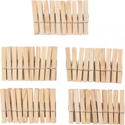 Lifetime Houten Wasknijpers - 100 Stuks - Sterk en Duurzaam voor Dagelijks Gebruik - Geschikt voor Alle Soorten Wasgoed - Milieuvriendelijk - 7,2x0,9x1,4 cm - Bruin — thumbnail 1