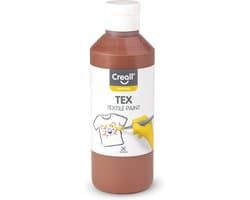 Creall Tex - Textiel- & Stoffenverf - Bruin - 250ml - Machine wasbaar na fixatie - Voor T-shirts, jeans, schoenen, stoffen tassen, meubels en auto-interieurs/hemelbekleding - Gemaakt in NL - Glutenvrij