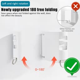 Goodivery ® Waslijn, intrekbaar, verstelbaar uittrekbaar wasrek voor binnen, wandmontage, drogen van kleding, onzichtbare waslijn voor badkamer, balkon, voor binnen en buiten (wit) — thumbnail 4