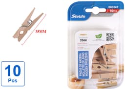 Decopatent - 10 Stuks Mini Fotoknijpertjes - 35mm Lang - Kaartknijpertjes - Kleine mini wasknijpers - Hout - Kaarten Kerstkaart knijpers - Houten clips voor fotos — thumbnail 1