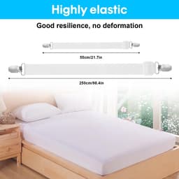 JGS ® Verstelbare Elastische Bedlakenspanners voor Diverse Toepassingen, 6 Stuks, 55-250 cm, Wit — thumbnail 5