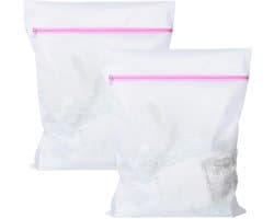 NTHProducts - Waszakken - 30 x 40 cm - Ideaal voor kwetsbare stoffen - Set van 2 - Verstevigd met verborgen rits - Voor kleding - Wasnet