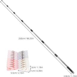 Waslijn Set - Draagbare Droger - Buiten Kleding Drogen - Winddichte Clips - 250 cm - Zilver — thumbnail 4