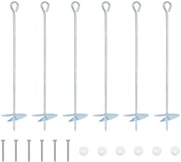 vidaXL - Aardanker - 6 - pcs - Zilverkleurig - Ø10 - x - 50 - cm - Gegalvaniseerd - Metaal — thumbnail 1