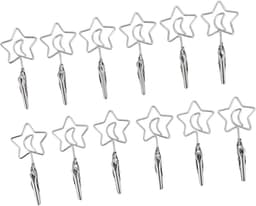 Dubbele Memoclip - Fotohouder Draadklem - Notities Tonen - Dubbele Klemfunctie - 12 Stuks - Zilver — thumbnail 4