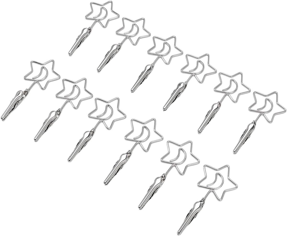 Dubbele Memoclip - Fotohouder Draadklem - Notities Tonen - Dubbele Klemfunctie - 12 Stuks - Zilver — afbeelding 1