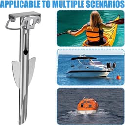 Zandanker Boot - Roestvrij staal - Watersport Stabiliteit - Sterke Zandgrip - 44 cm - Zilver — thumbnail 5