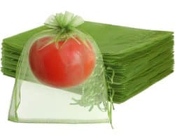 Fruitnetzakken - Beschermzakken - Oogst Beschermen - Herbruikbaar Trekkoord - 15 x 20 cm - Groen
