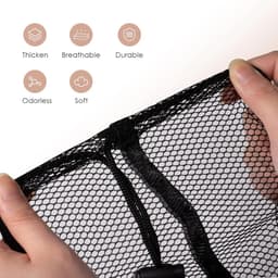 4 stuks - 70x90cm extra grote wasnetzakken - met trekkoordsluiting - herbruikbaar, stevig net - beschermende hoes voor de wasmachine - zwarte opbergtas voor blouses, ondergoed en bh's voor dagelijks huishoudelijk gebruik | Cyslmuk® — thumbnail 3