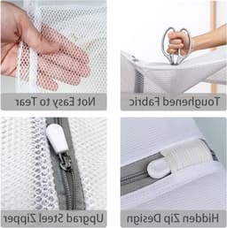 Set van 2 Wasnetten voor de Wasmachine, Duurzame Waszakken met Rits, Perfect voor Reis en Delicate Kleding (50 x 60 cm) — thumbnail 3