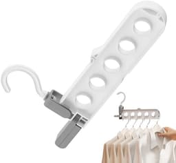 Wandkledingrek - Opvouwbare hanger - Ruimte organiseren - 360 graden draaibaar - 25.5 x 13.5 cm — thumbnail 2