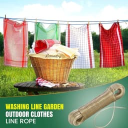 BML 20m Extra Heavy Duty Strong Steel Washing Rope Line Cord Wire for Garden | Multifunctional String for Outdoor Hanging Drying Thick & Strong Clothes — thumbnail 4