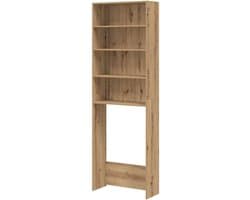 vidaXL Wasmachinekast 64x24x190 cm artisanaal eikenkleur, wasmachinekast, wasmachineplank, badkamerkast, waskast, badkamerkast, badkamerplank