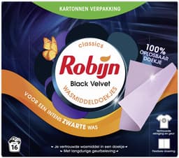 Robijn Classics Black Velvet Wasmiddeldoekjes 16 wasstrips — thumbnail 1